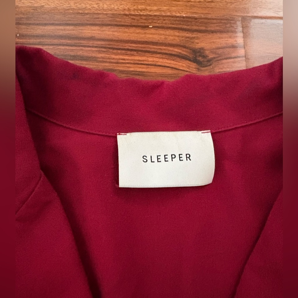 Sleeper Burgundy Feather Trim Pajama Set - Picture 4 of 6